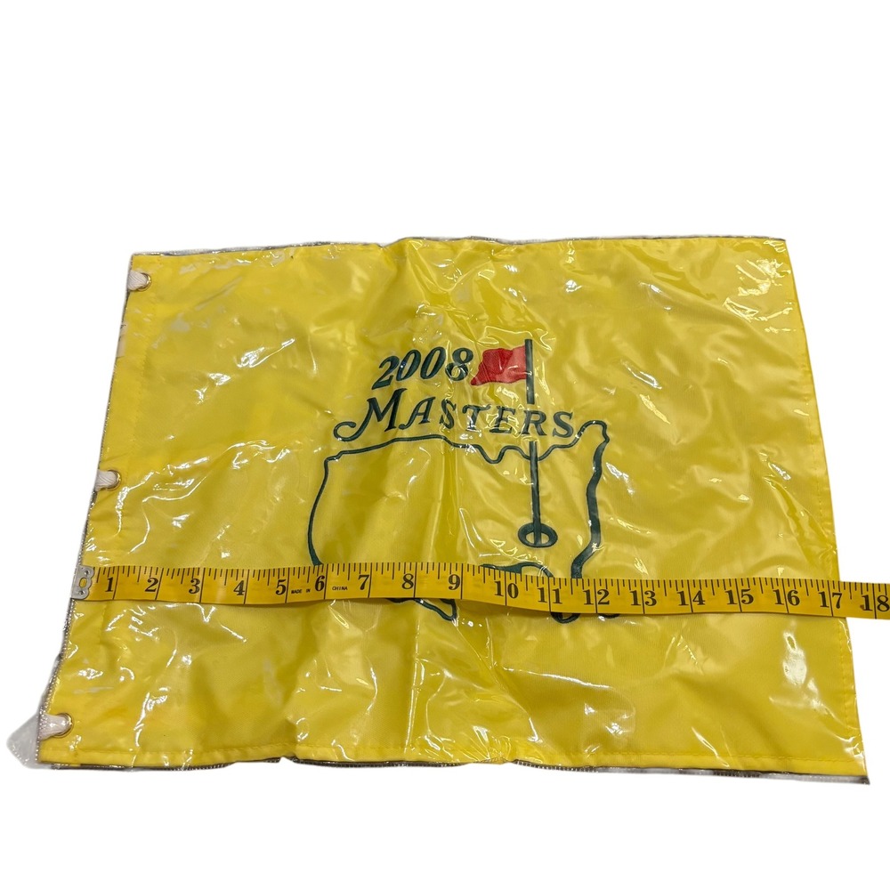 2008 Masters Tournament Golf Pin Flag Yellow Augusta National Souvenir 17x13